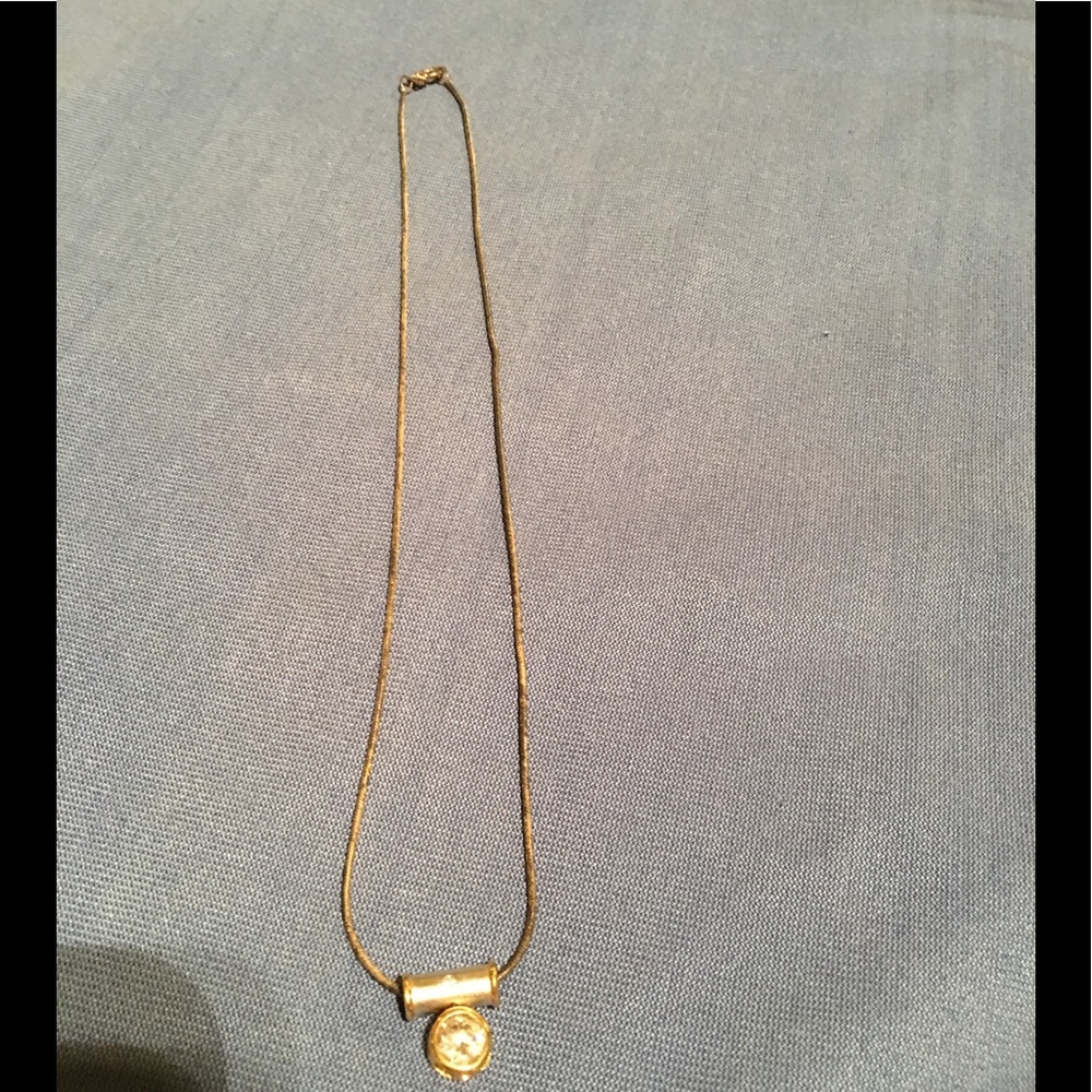 Approx 1.5 carat CZ stud and Gold necklace.